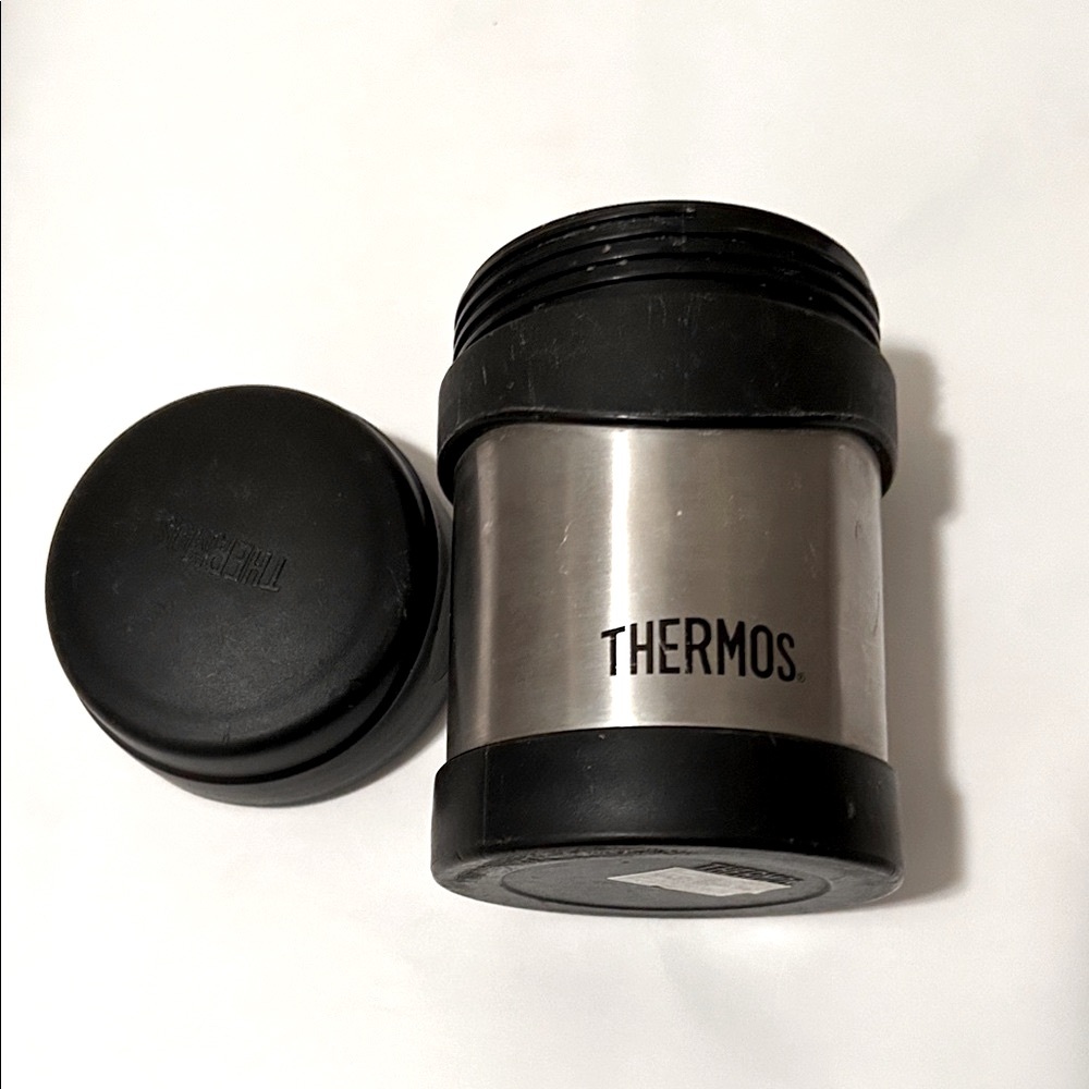 Thermos Black and Silver Insulated Jar